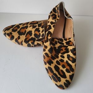Halogen leopard print calf skin flats
